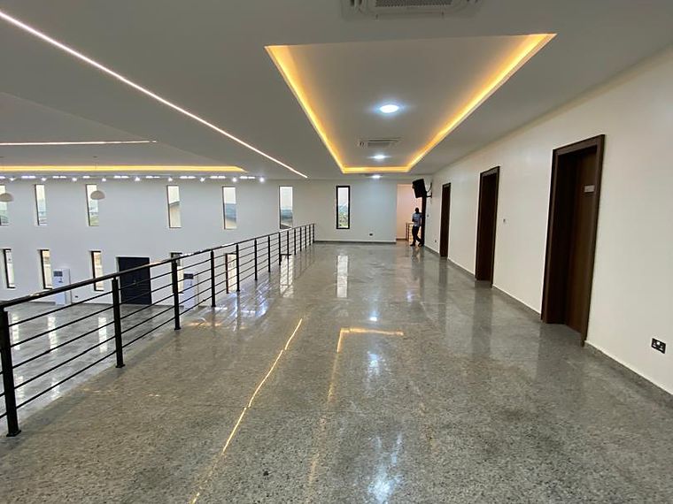 Ceiling cassette units in a completed corridor